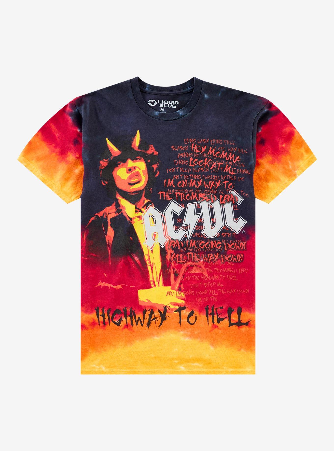 AC/DC Highway To Hell Tie-Dye T-Shirt By Liquid Blue, , hi-res