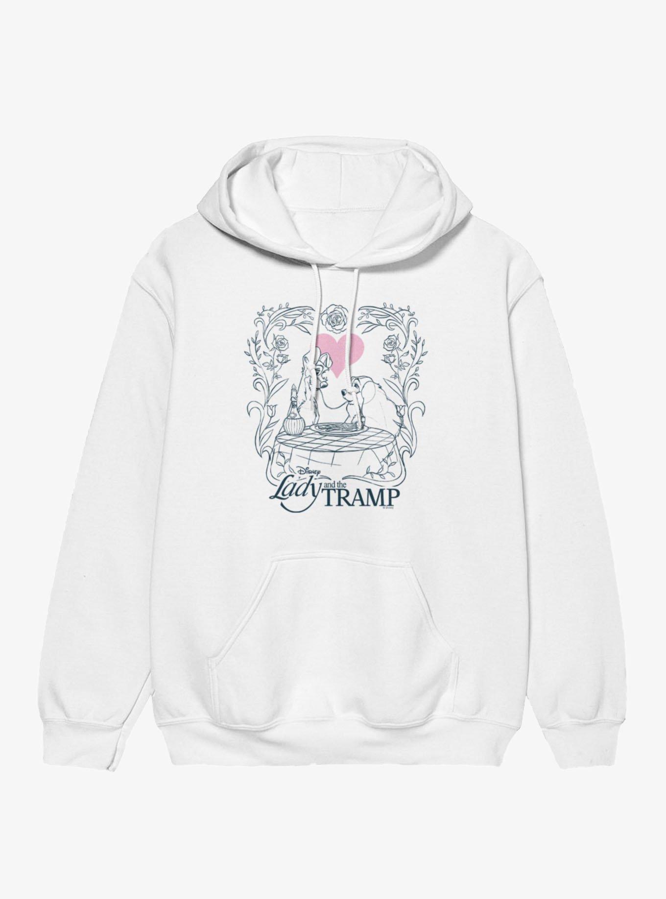 Disney Lady And The Tramp Love Spaghetti Line Art Hoodie, , hi-res