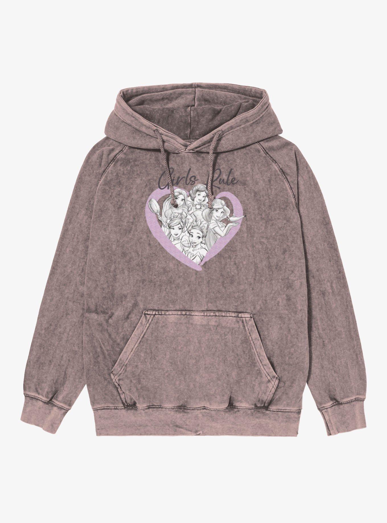 Disney Princess Girls Rule Heart Group Mineral Wash Hoodie, , hi-res