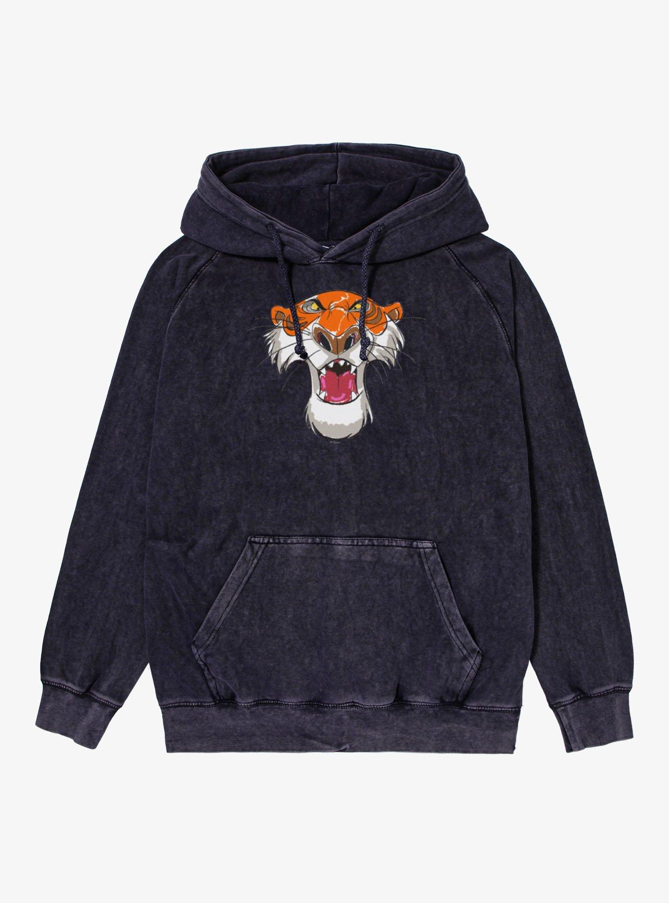 Disney Jungle Book Shere Khan Face Sketch Mineral Wash Hoodie