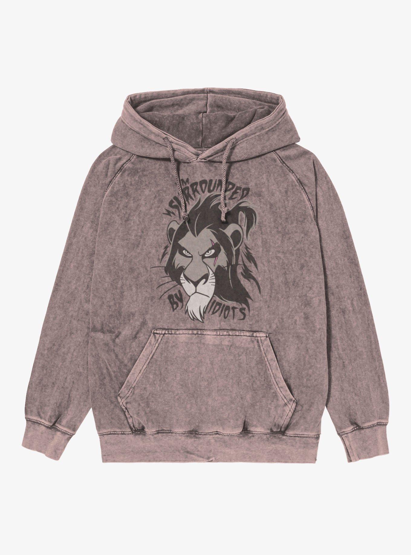 Disney Lion King Surrounded By Idiots Scar Face Mineral Wash Hoodie, , hi-res