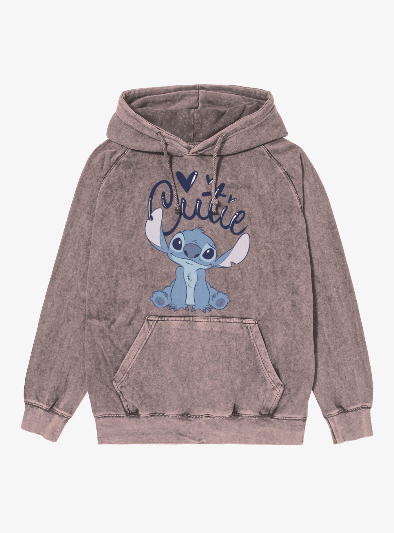 Disney Lilo And Stitch Cursive Cutie Mineral Wash Hoodie, , hi-res