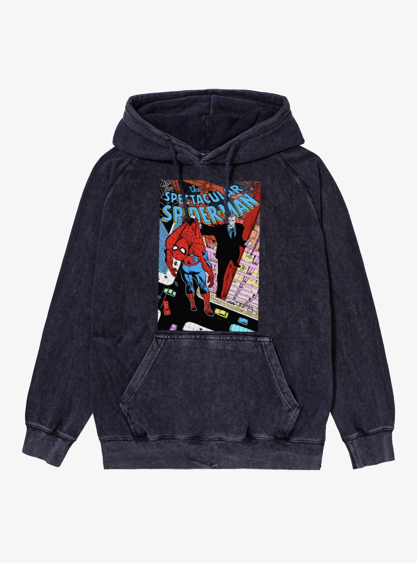 Marvel Spider-Man Held Up By Tombstone Cover Mineral Wash Hoodie