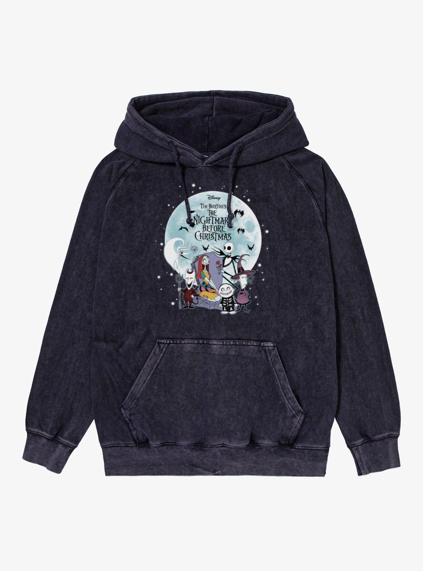 Disney Nightmare Before Christmas Big Moon Grave Friends Mineral Wash Hoodie