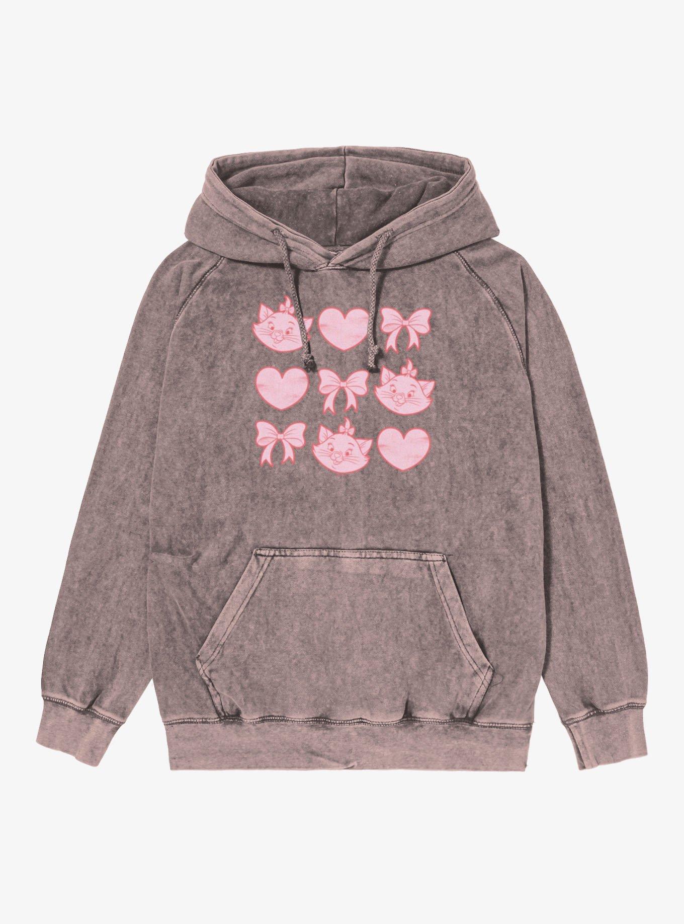 Disney Aristocats Marie Hearts And Bows Mineral Wash Hoodie