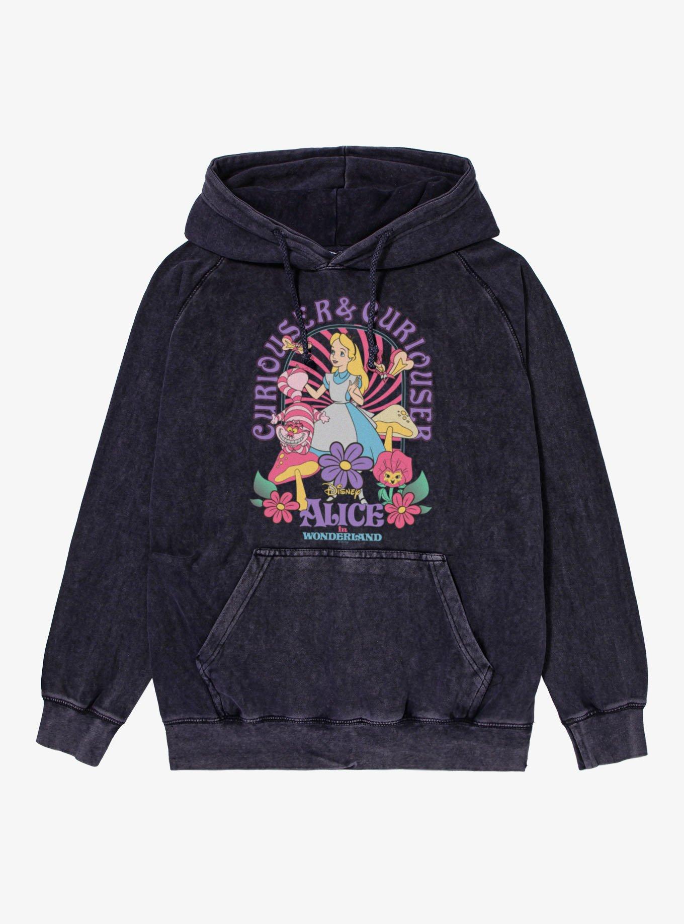 Disney Alice Wonderland Curiouser Garden Of Mushrooms Mineral Wash Hoodie