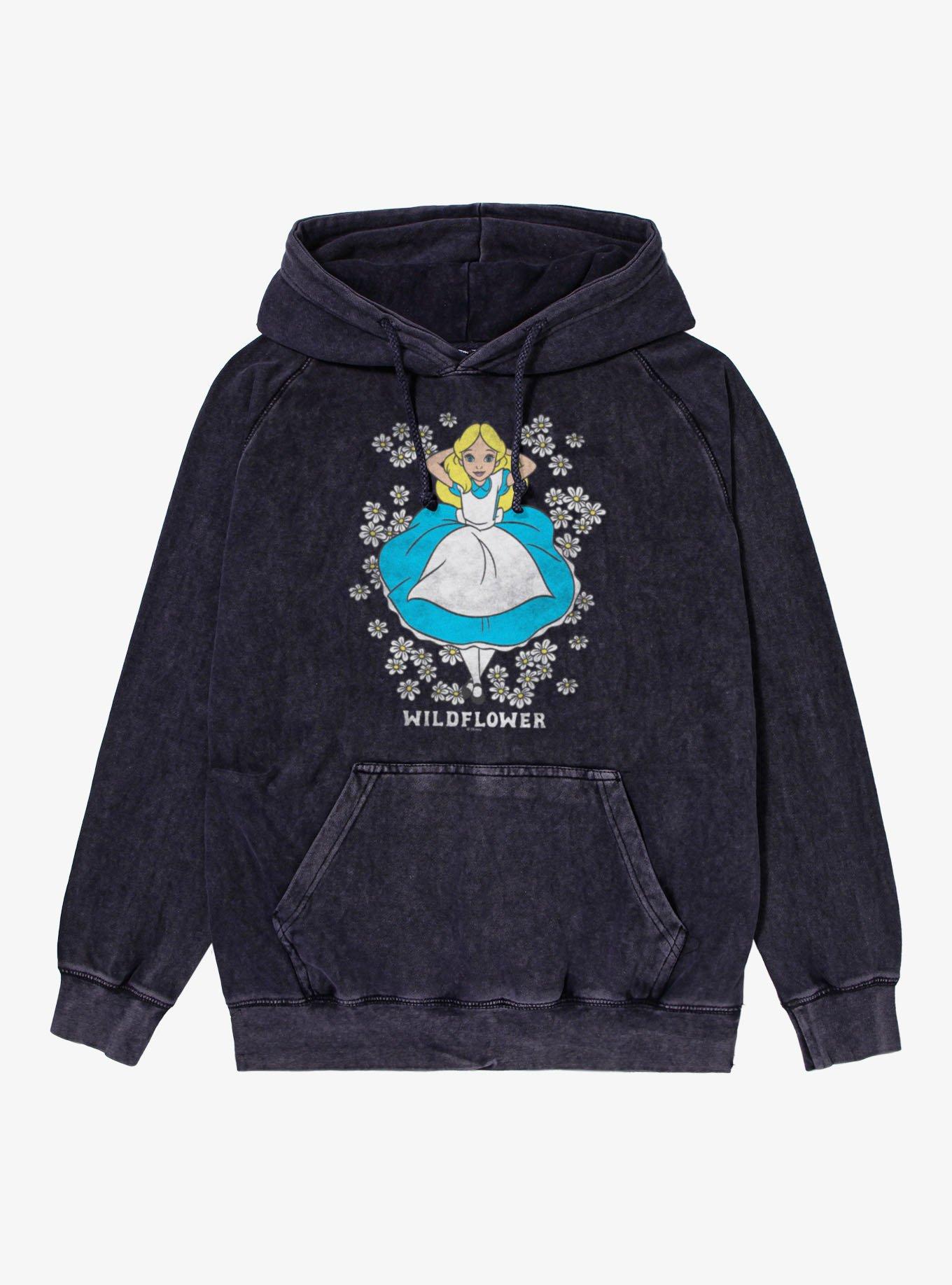 Disney Alice In Wonderland Wildflower Bed Mineral Wash Hoodie, , hi-res