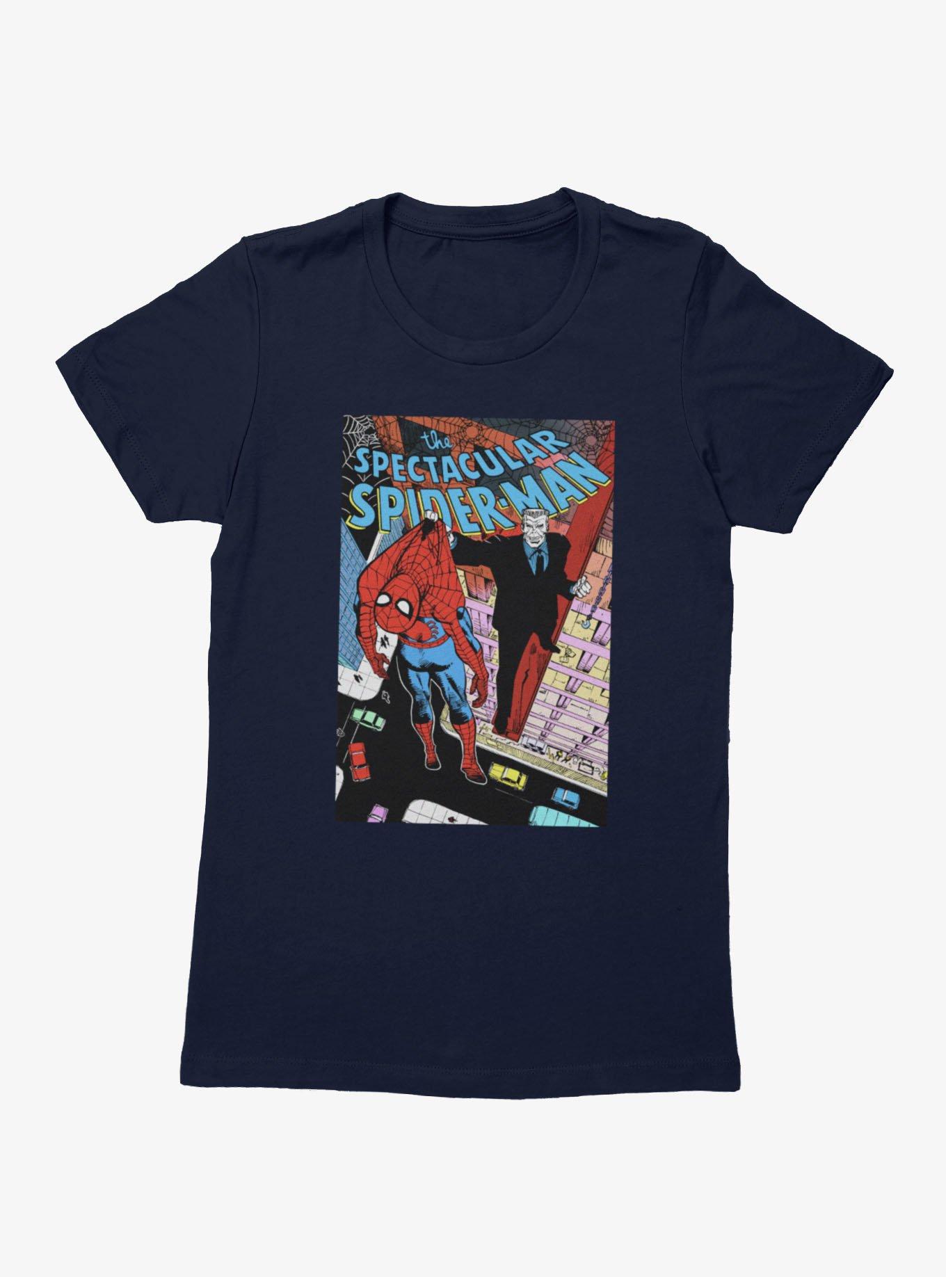 Marvel Spider-Man Held Up By Tombstone Cover Womens T-Shirt
