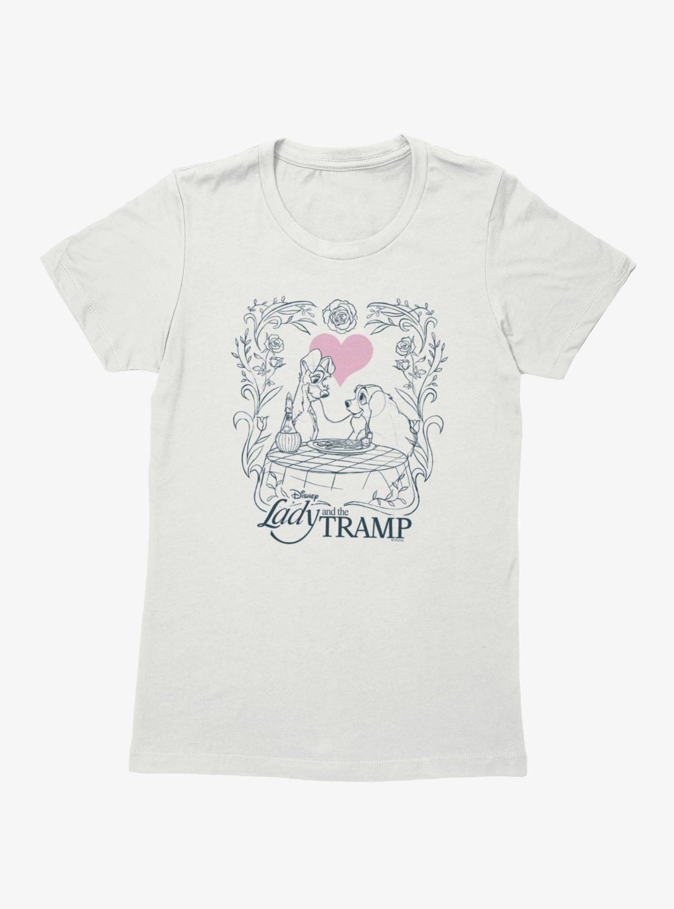 Disney Lady And The Tramp Love Spaghetti Line Art Womens T-Shirt, , hi-res