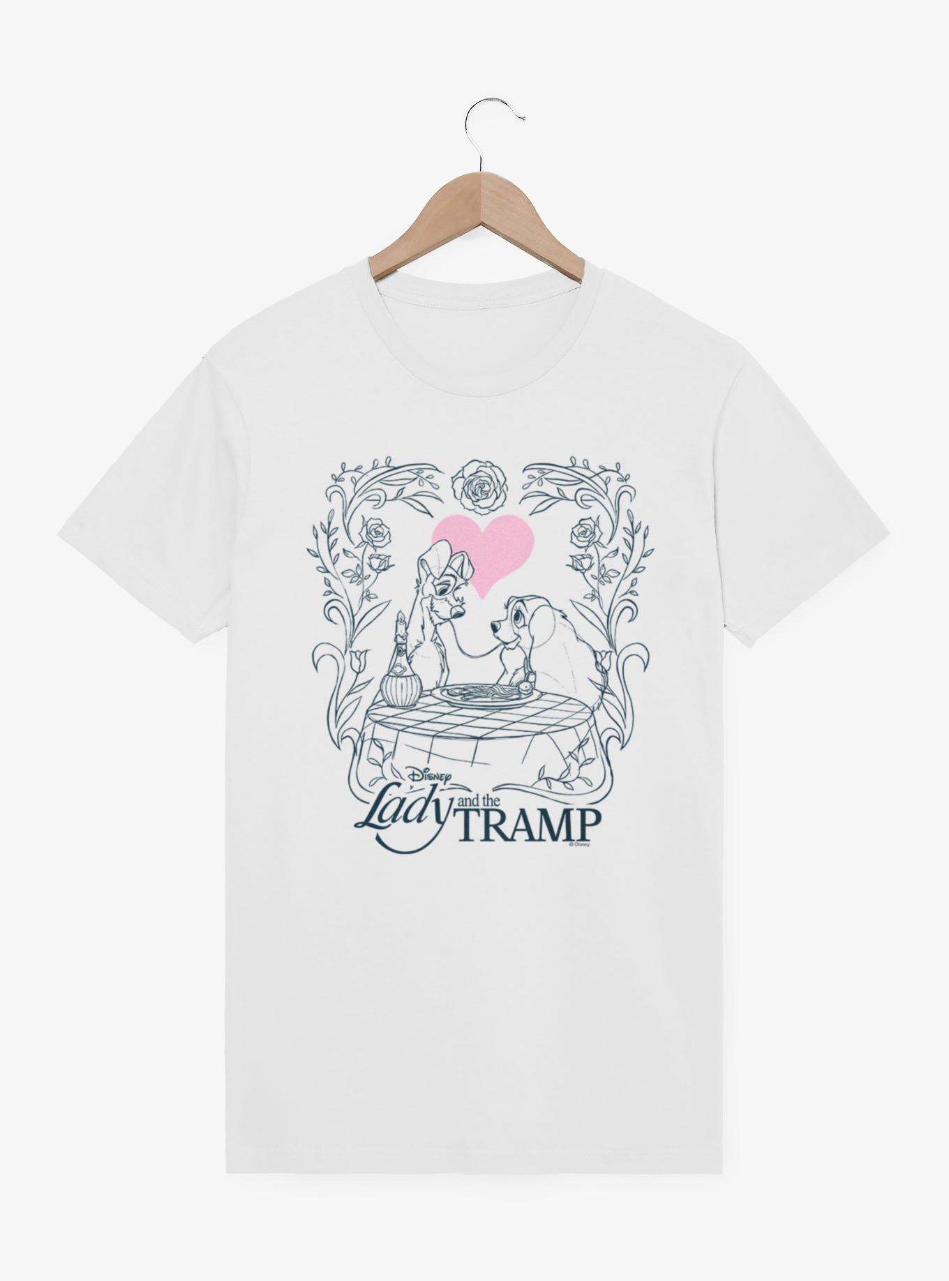 Disney Lady And The Tramp Love Spaghetti Line Art T-Shirt, , hi-res