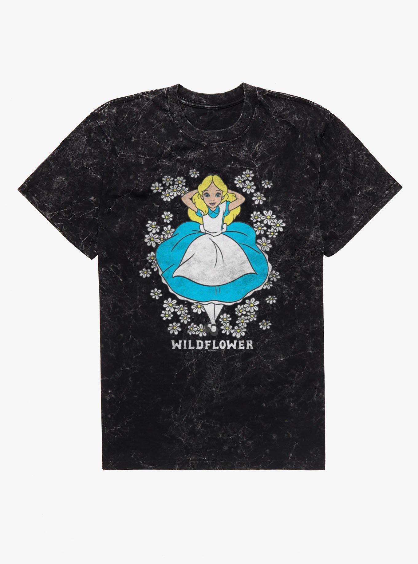 Disney Alice Wonderland Wildflower Bed Mineral Wash T-Shirt
