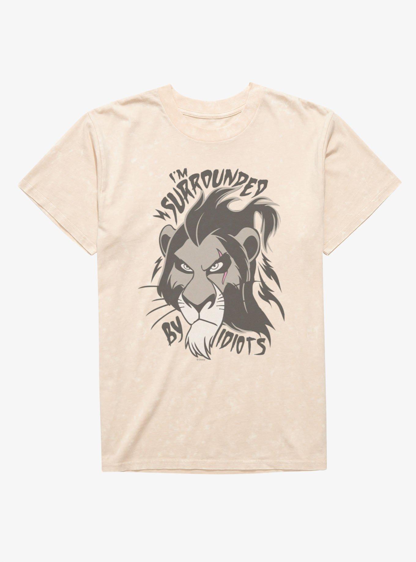 Disney Lion King Surrounded By Idiots Scar Face Mineral Wash T-Shirt, , hi-res