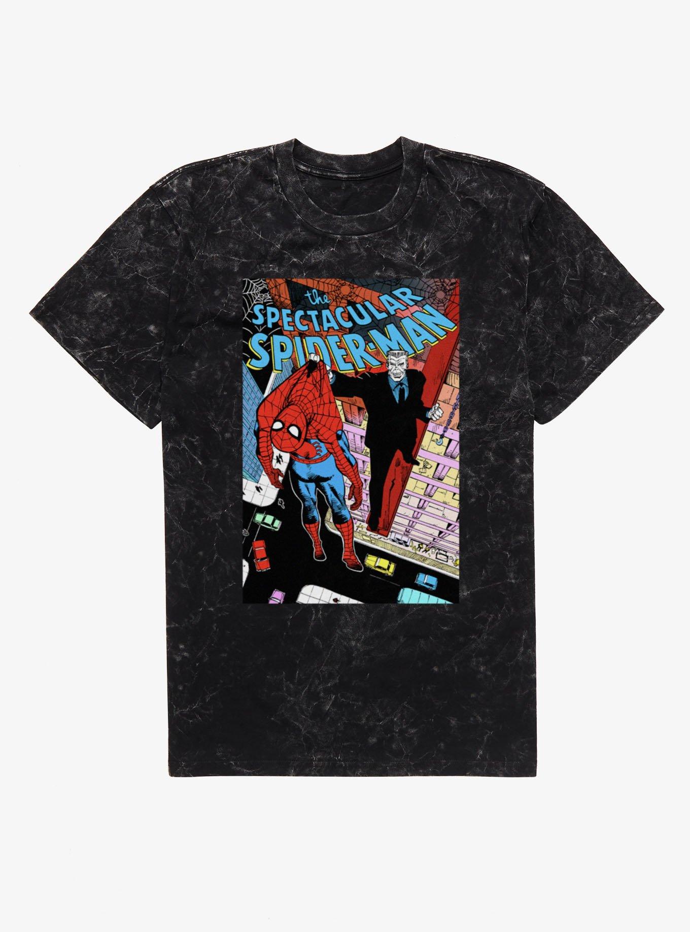 Marvel Spider-Man Held Up By Tombstone Cover Mineral Wash T-Shirt, , hi-res