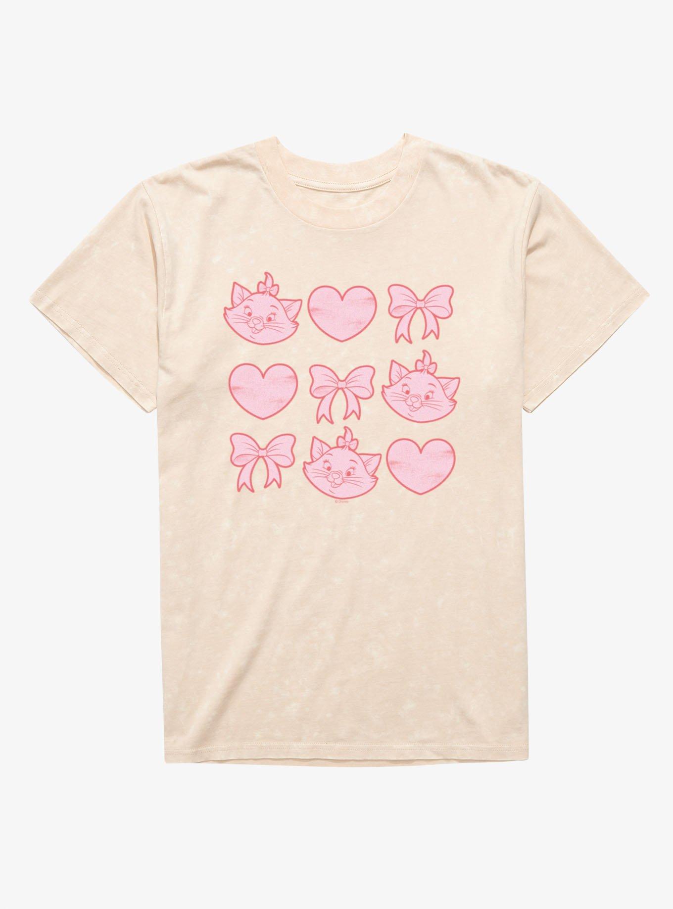 Disney Aristocats Marie Hearts And Bows Mineral Wash T-Shirt, , hi-res
