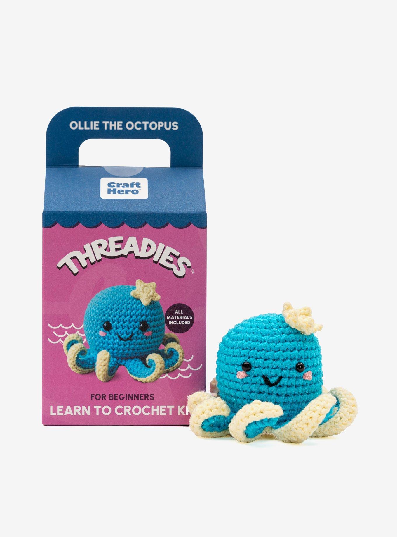 Craft Hero Threadies Ollie the Octopus Learn To Crochet Kit, , hi-res