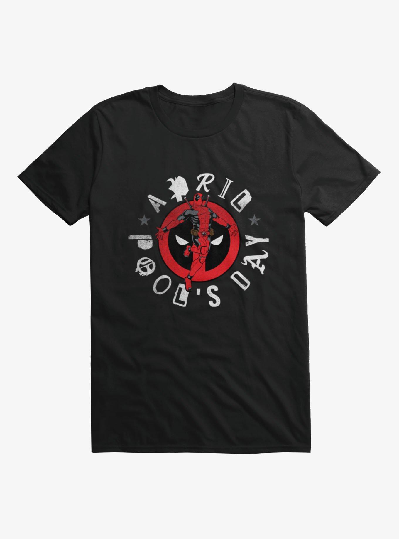 Marvel Deadpool April Pool's Day Leaping Logo Deadpool T-Shirt, , hi-res