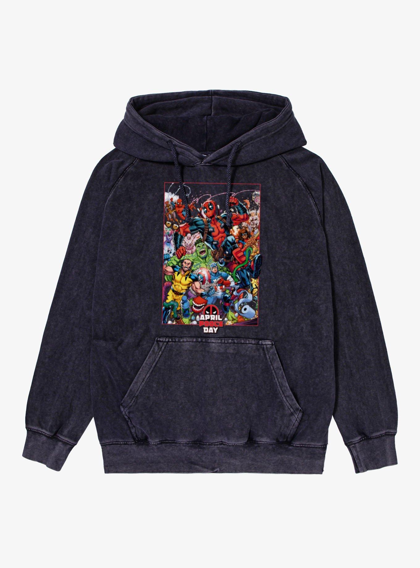 Marvel Deadpool April Pool's Day Prankster Run Marvel Characters Mineral Wash Hoodie, , hi-res