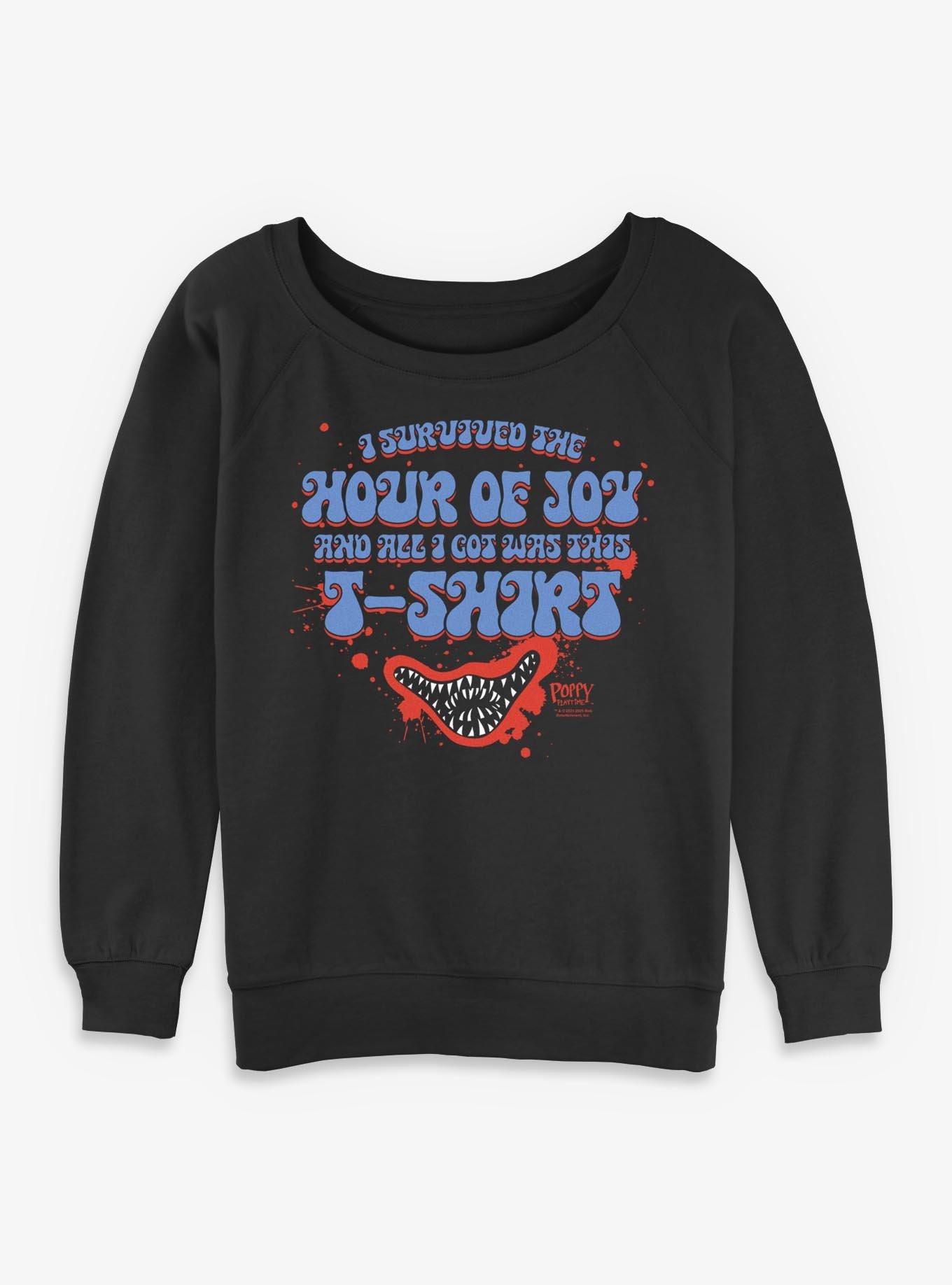 Poppy Playtime Survived The Hour Of Joy Girls Slouchy Sweatshirt