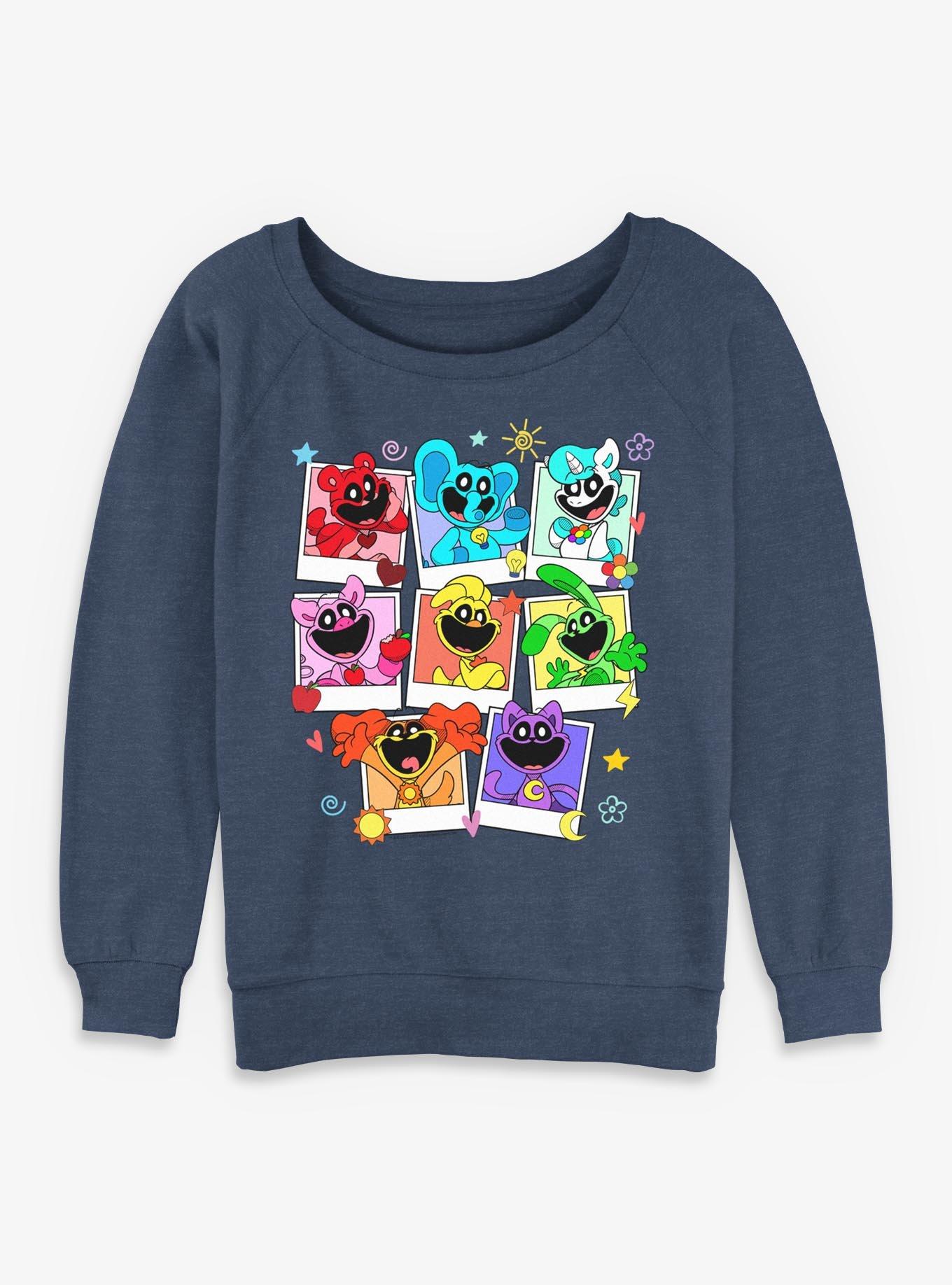 Poppy Playtime Polaroid Smiling Critters Girls Slouchy Sweatshirt, , hi-res