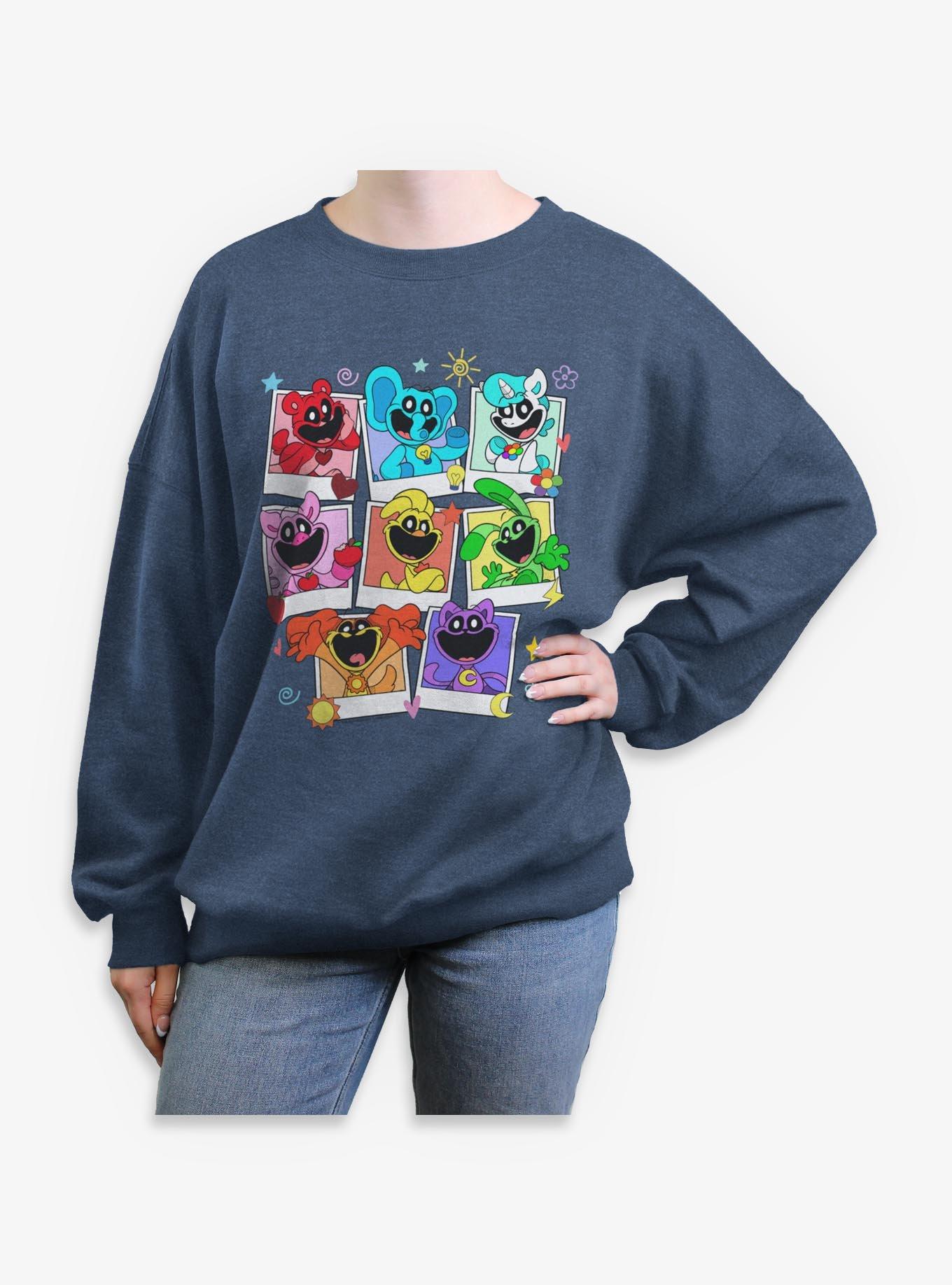 Poppy Playtime Polaroid Smiling Critters Girls Oversized Sweatshirt, , hi-res