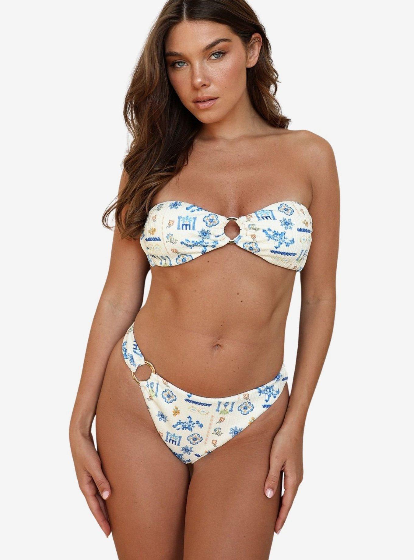 Dippin' Daisy's Santorini Lotus Bandeau Bikini Top, , hi-res