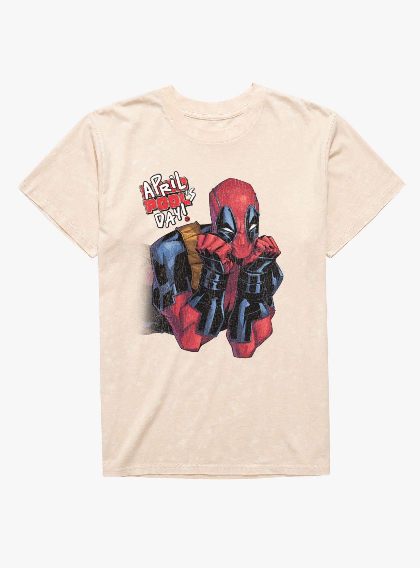 Marvel Deadpool April Pool's Day Cute Stare Mineral Wash T-Shirt, , hi-res