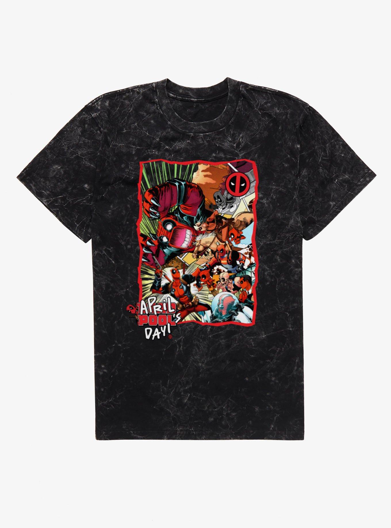 Marvel Deadpool April Pool's Day Invasion Of The Deadpools Mineral Wash T-Shirt, , hi-res
