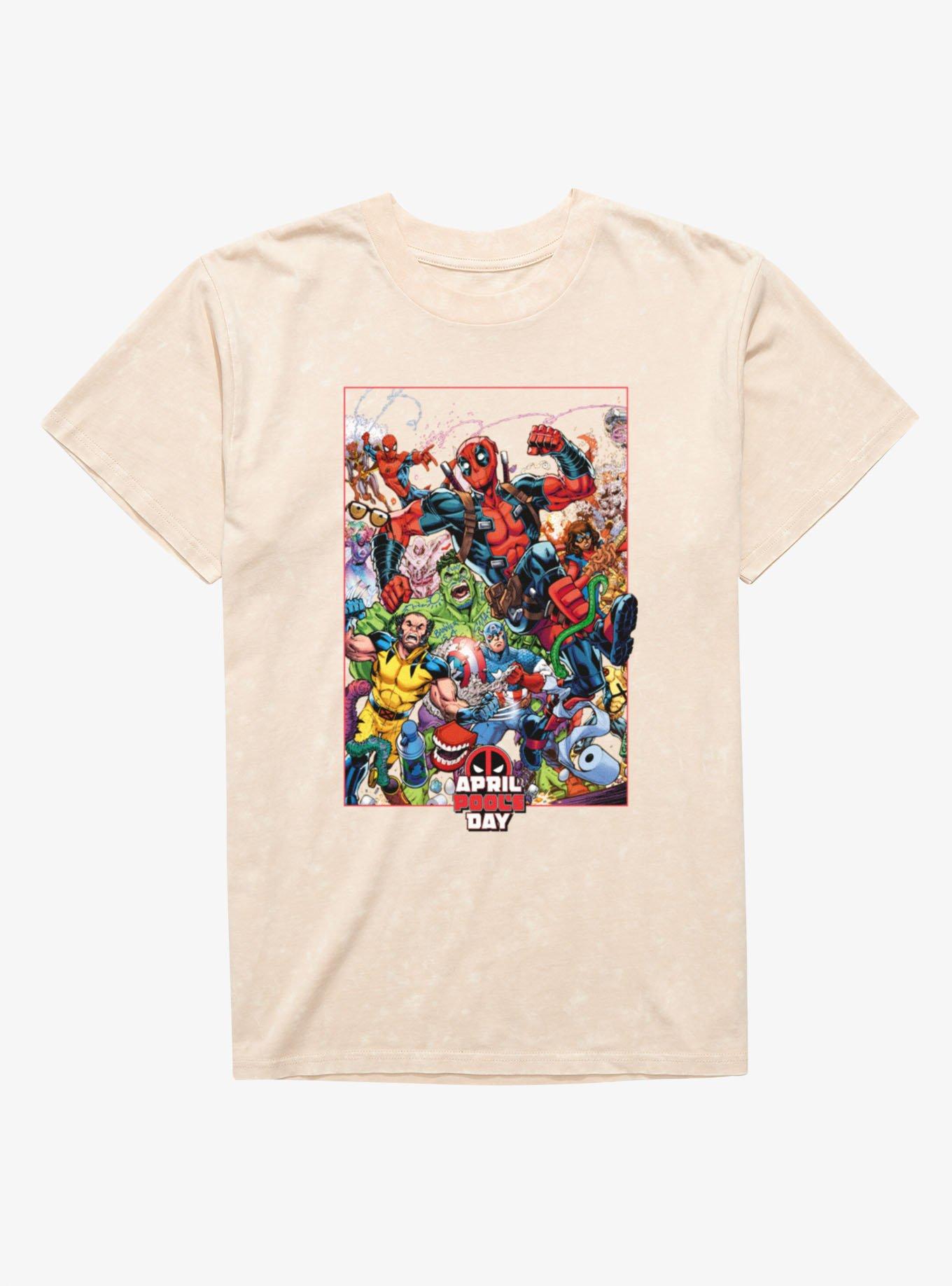 Marvel Deadpool April Pool's Day Marvel Characters Prankster Mineral Wash T-Shirt, , hi-res