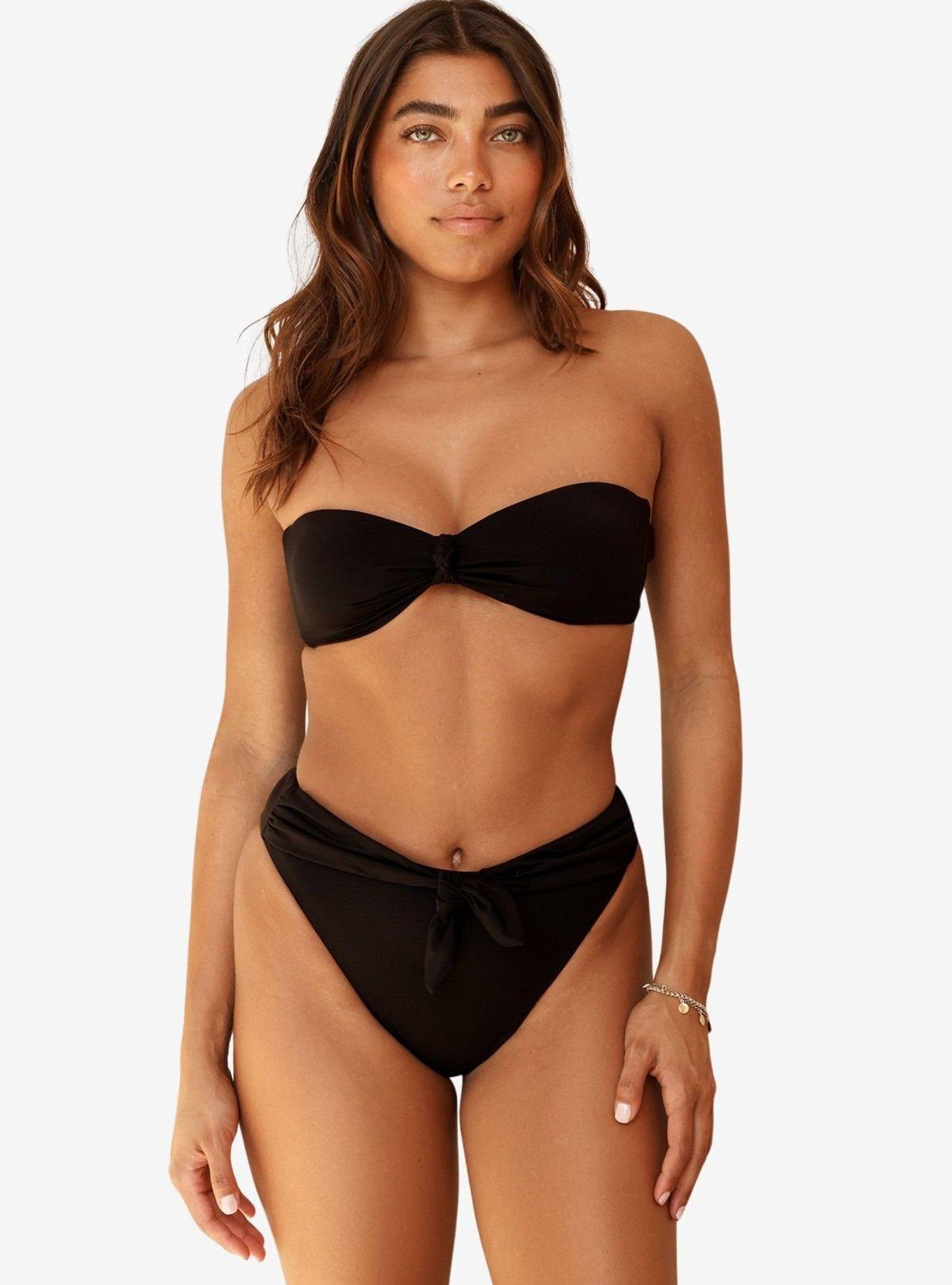 Dippin' Daisy's Black Shay Bandeau Bikini Top, , hi-res