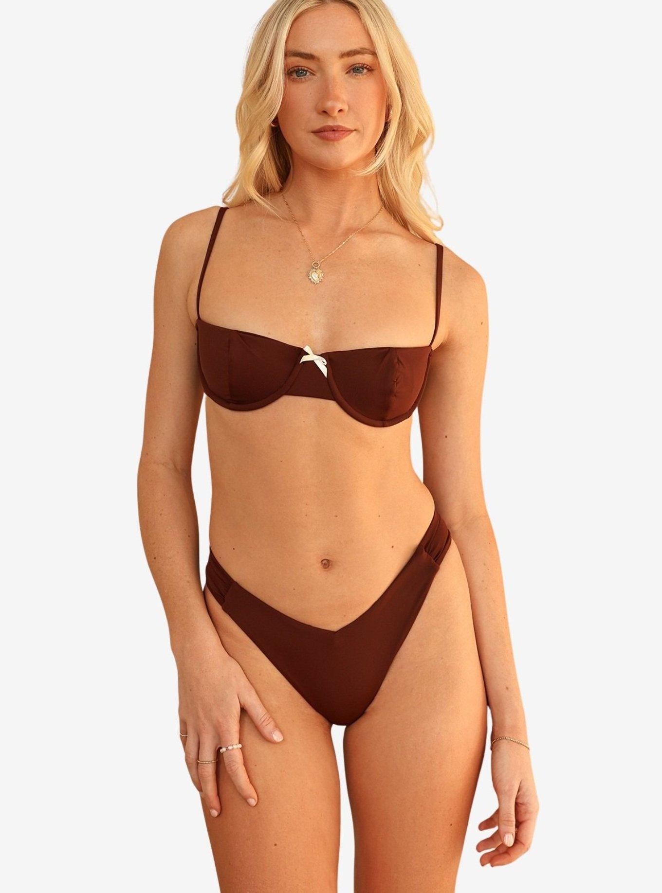 Dippin' Daisy's Mocha Siena Thong Bikini Bottom, , hi-res