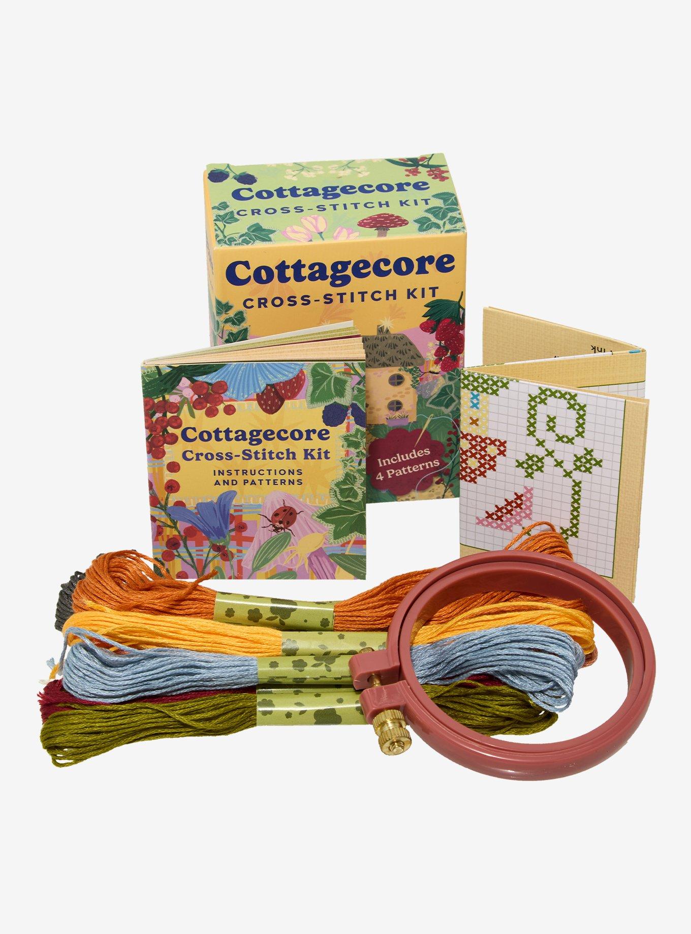 Cottagecore Cross-Stitch Kit Includes 4 patterns