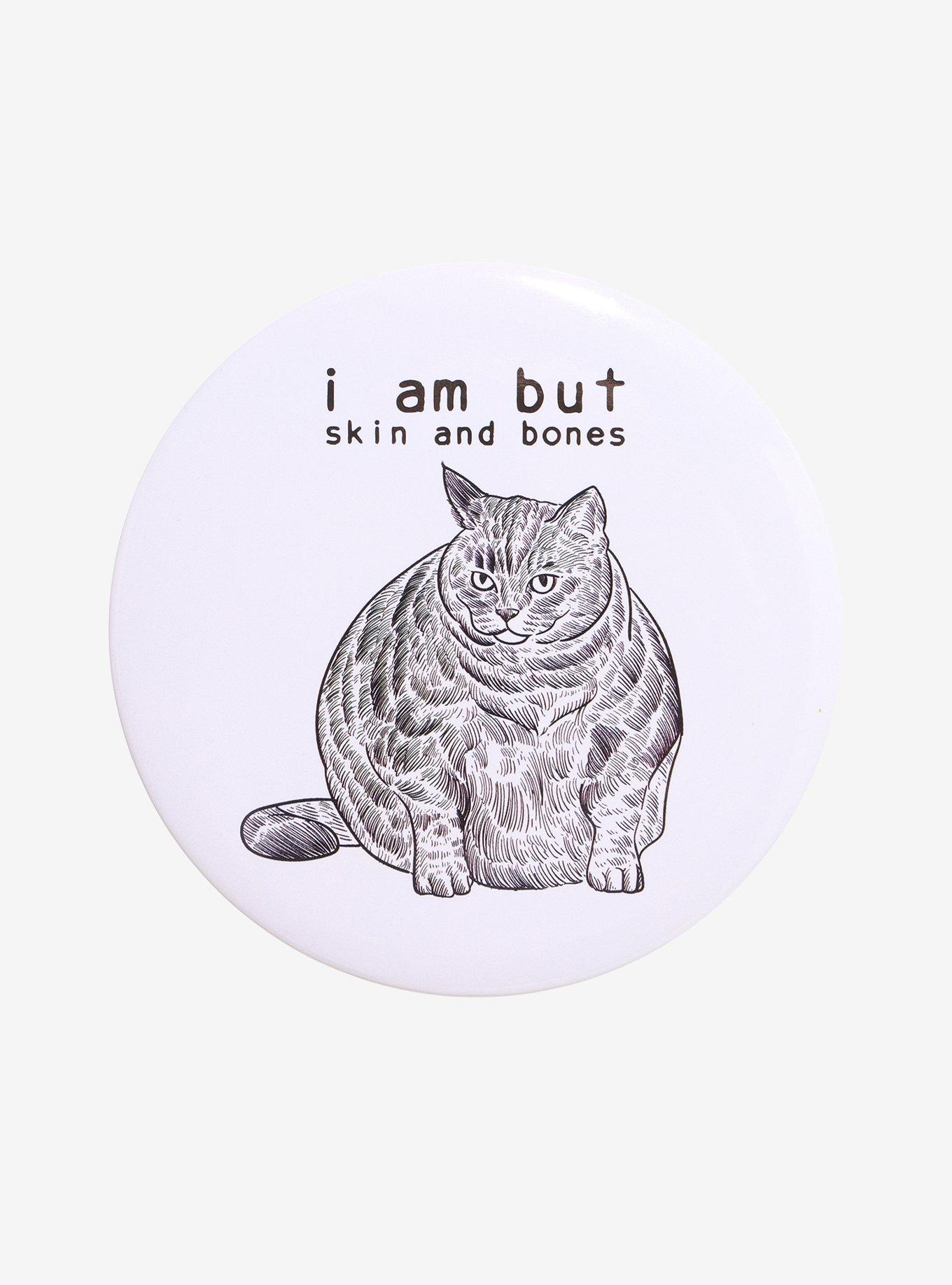 Skin & Bones Cat 3 Inch Button, , hi-res