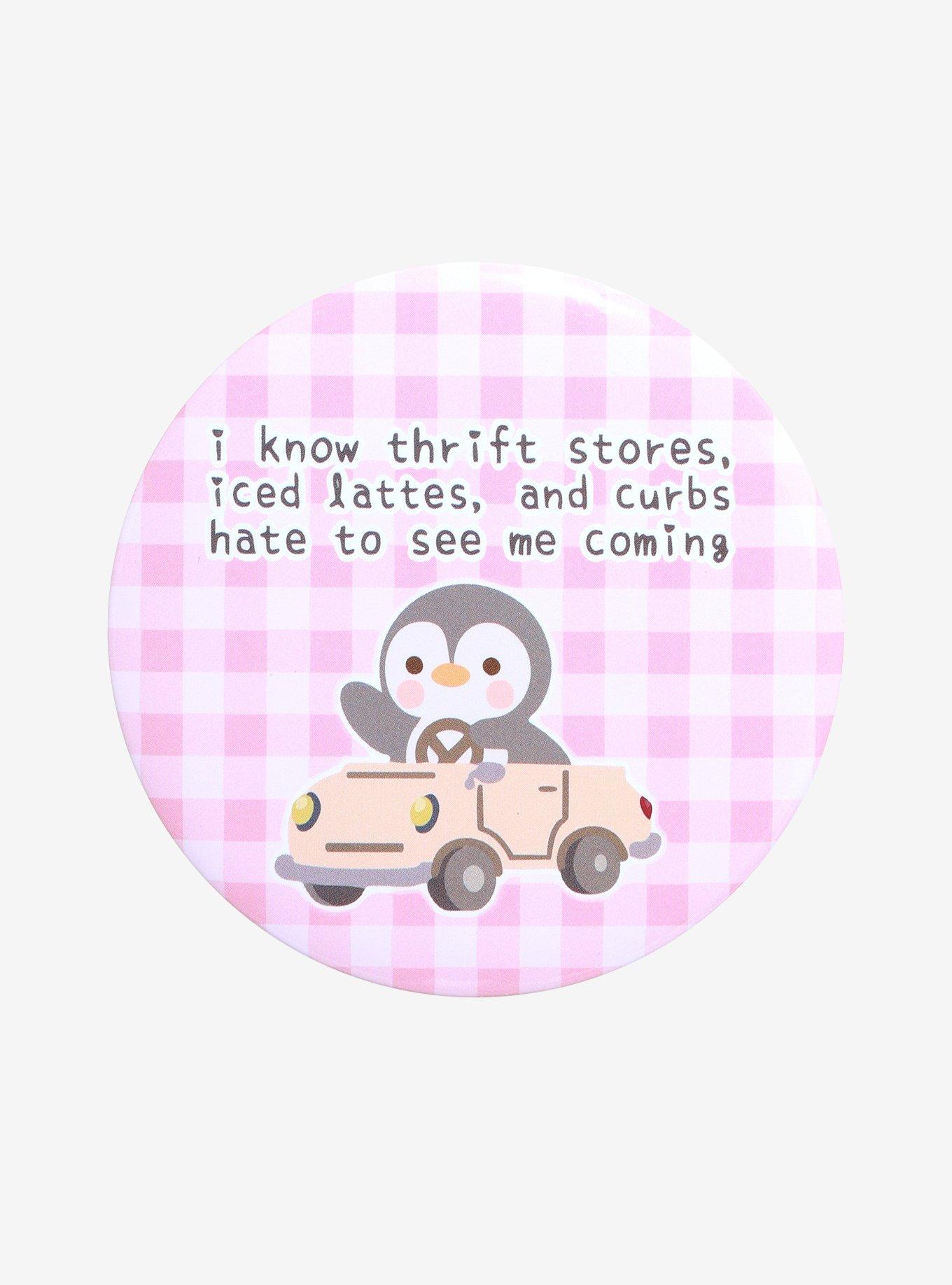 Penguin Hate To See Me Coming 3 Inch Button, , hi-res