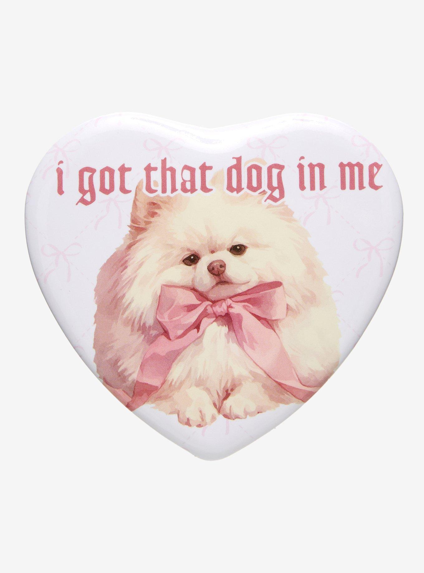 Dog In Me Coquette Heart Button, , hi-res
