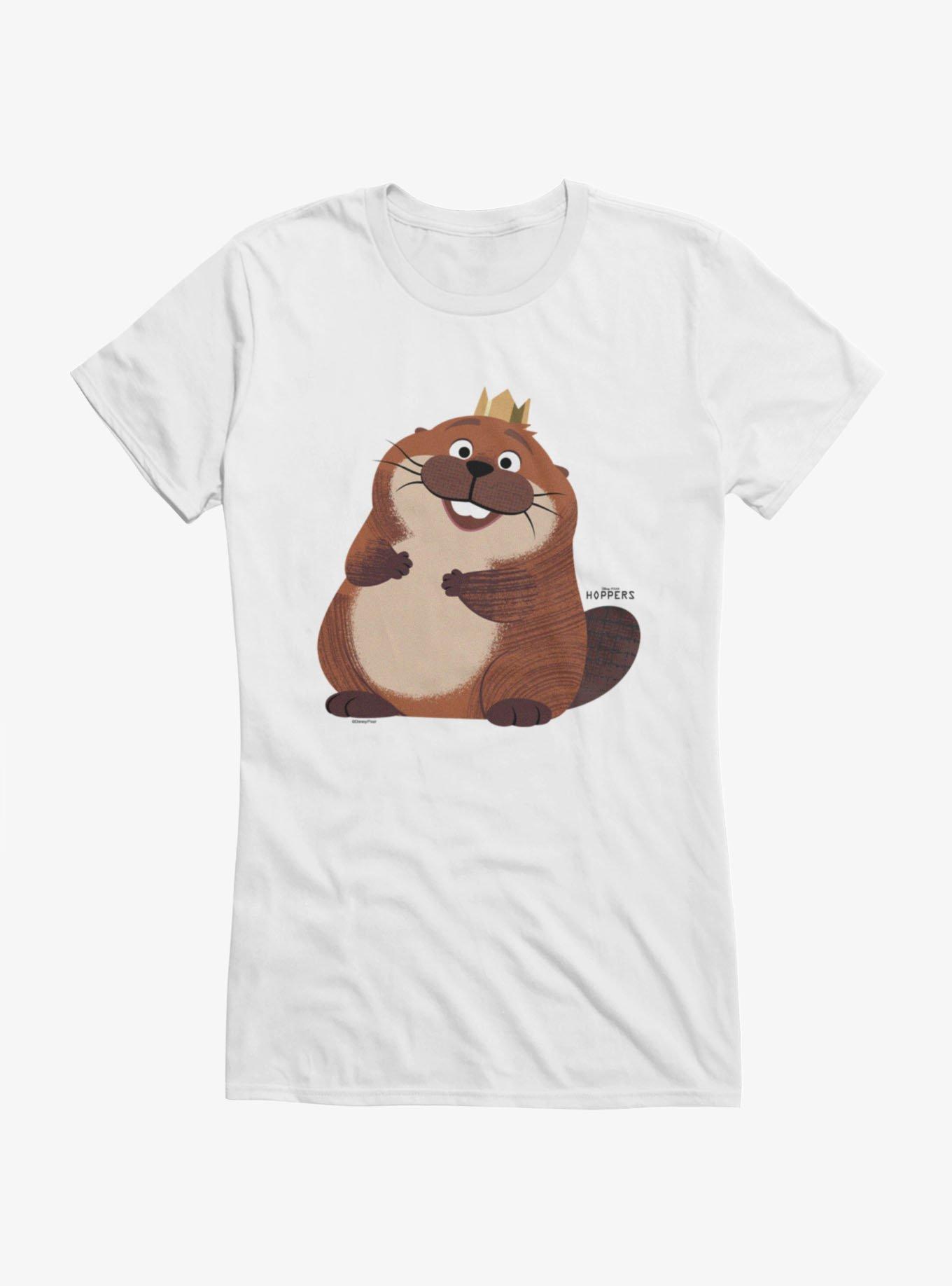 Disney Pixar Hoppers Happy King George Beaver Girls T-Shirt, WHITE, hi-res