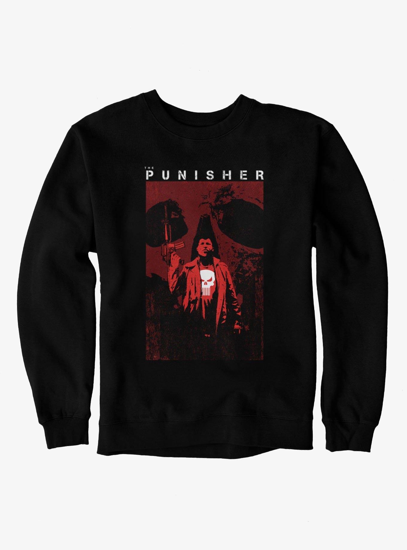 Marvel Punisher Angry Skull Poster Sweatshirt, BLACK, hi-res