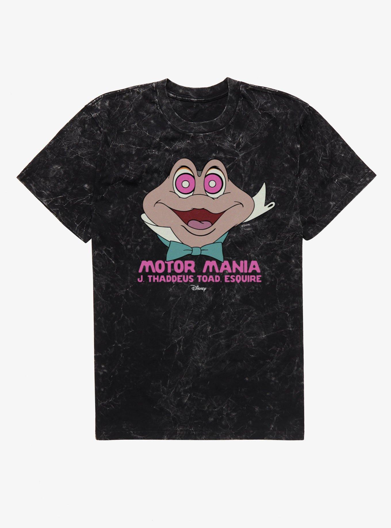 Disney Ichabod And Mr Toad Motor Mania Crazy Eyes Mineral Wash T-Shirt, BLACK MINERAL WASH, hi-res view 1