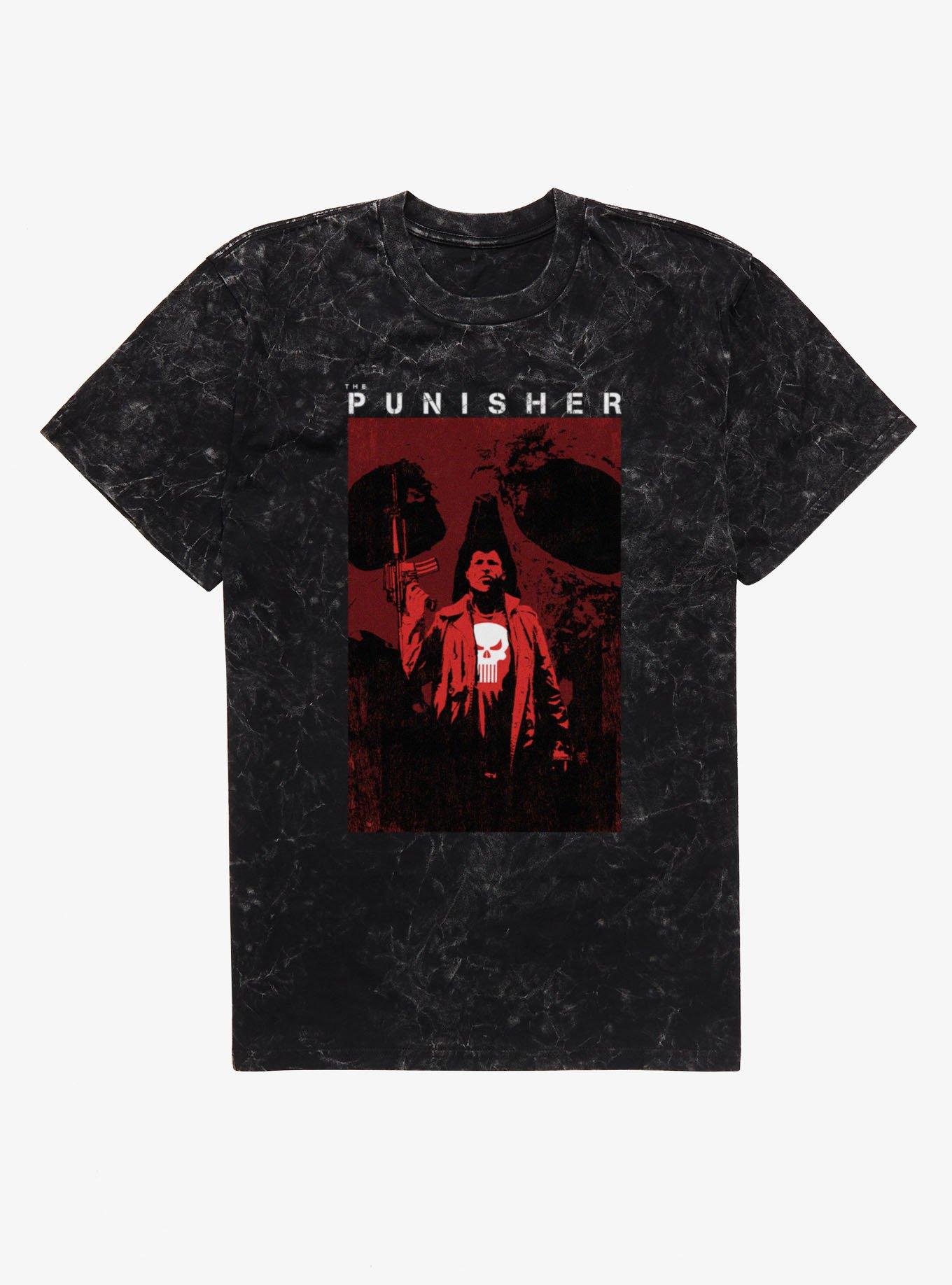 Marvel Punisher Angry Skull Poster Mineral Wash T-Shirt, , hi-res