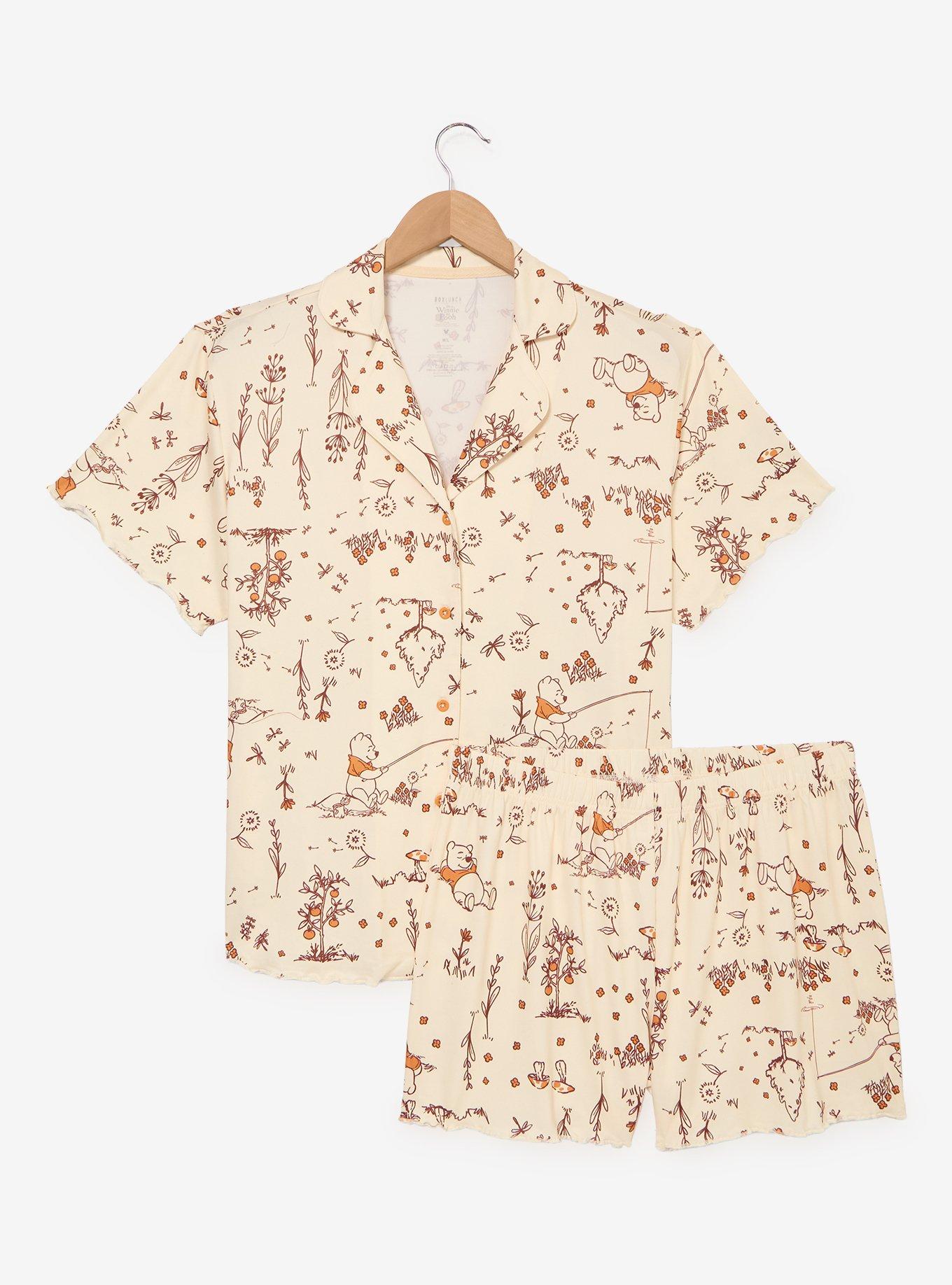 Disney Winnie the Pooh Forest Allover Print Women's Sleep Shirt & Shorts Set - BoxLunch Exclusive