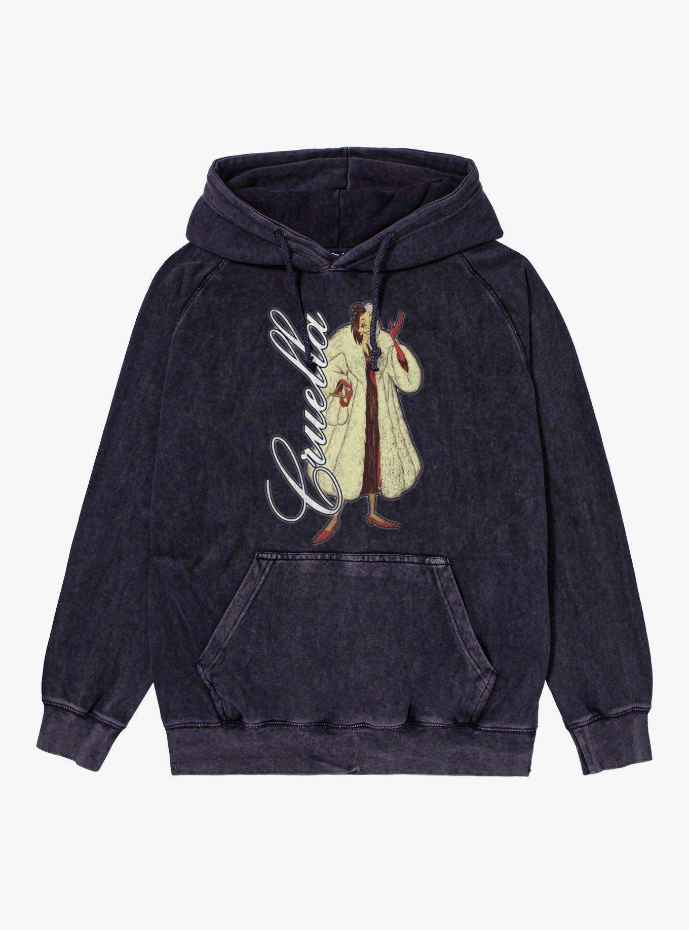 Disney Villains Cruella Cursive Mineral Wash Hoodie