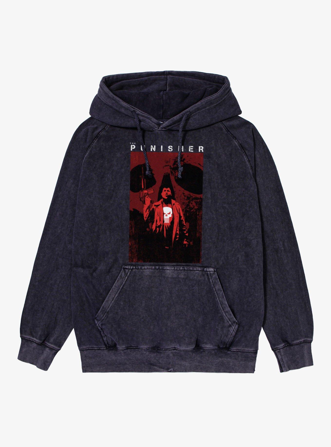 Marvel Punisher Angry Skull Poster Mineral Wash Hoodie