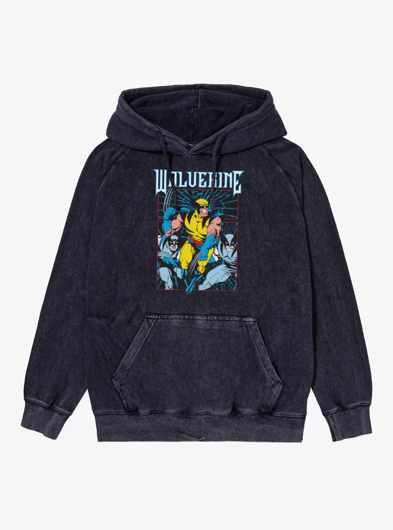 Marvel X-Men Comics Wolverine Mirror Smash Mineral Wash Hoodie, , hi-res