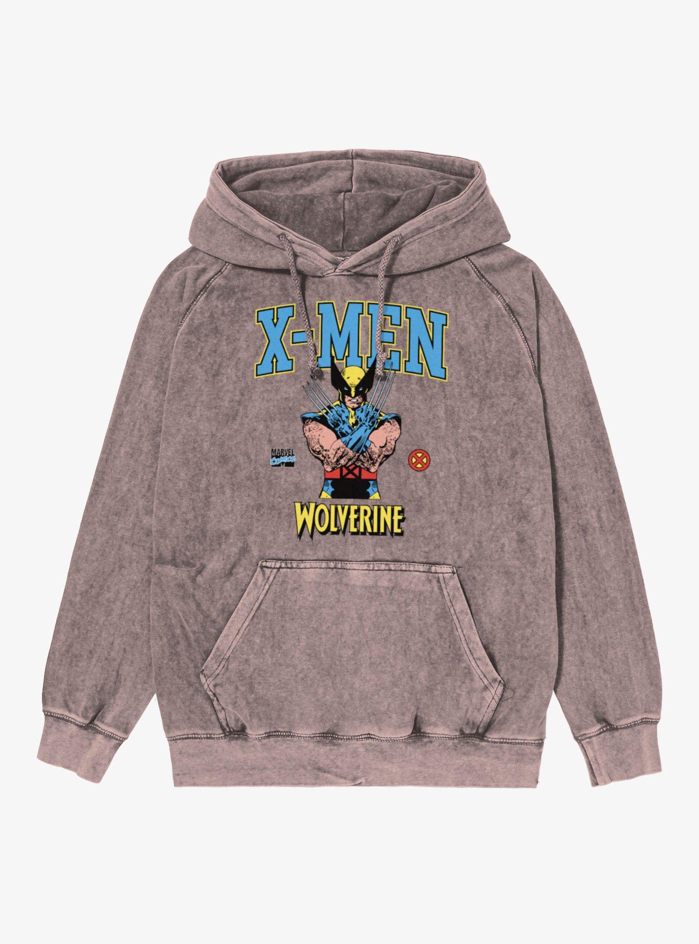 Marvel X-Men Comics Wolverine Arms Crossed Mineral Wash Hoodie, , hi-res