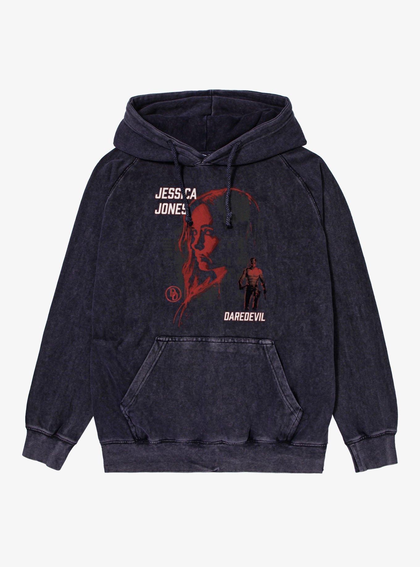 Marvel Daredevil Born Again Jessica Jones Is Watching Mineral Wash Hoodie, , hi-res