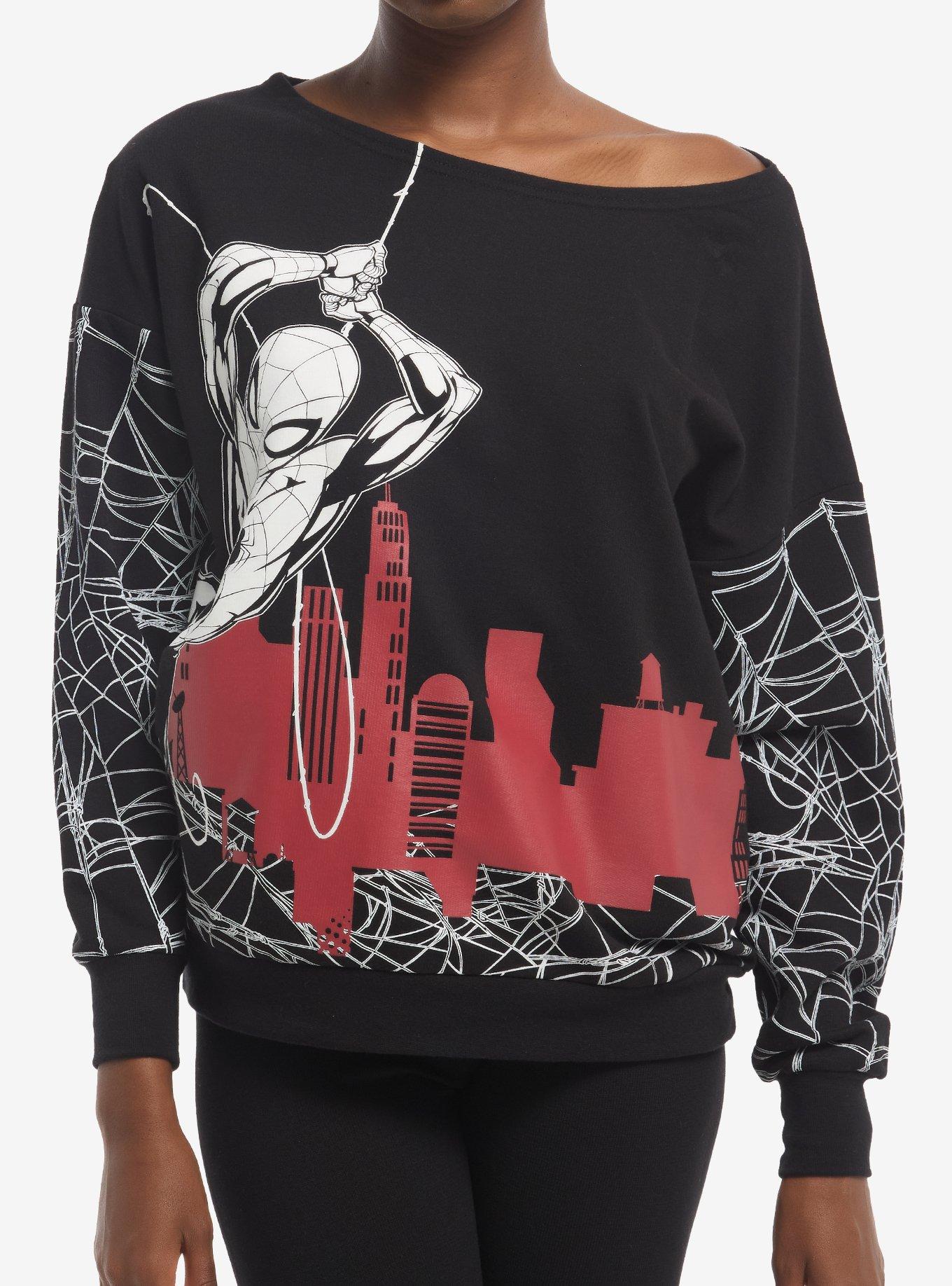 Marvel Spider-Man City Girls Off-Shoulder Sweatshirt