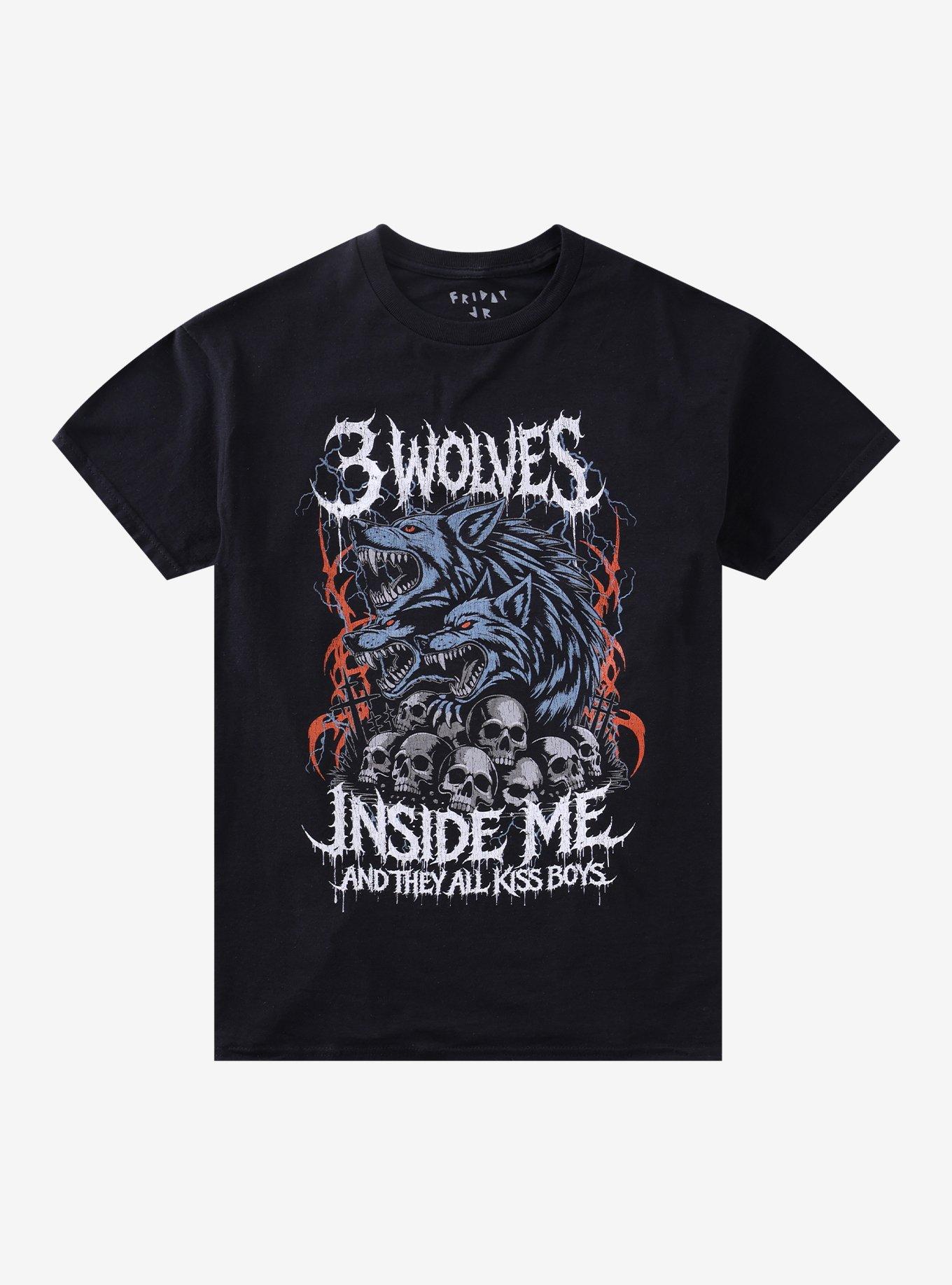 3 Wolves Inside Kiss Boys T-Shirt By Friday Jr., , hi-res