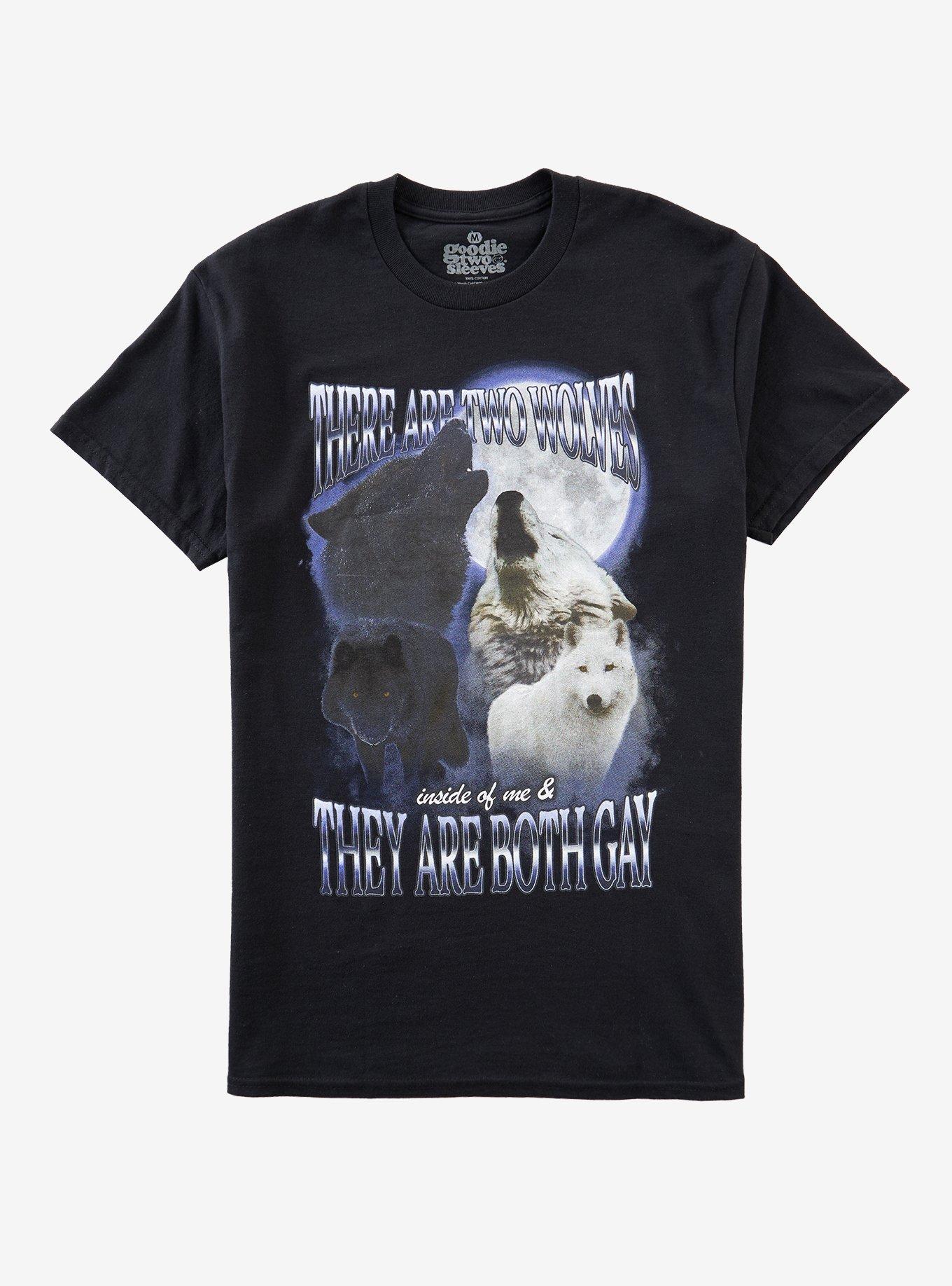 Two Gay Wolves T-Shirt By Goodie Two Sleeves, , hi-res