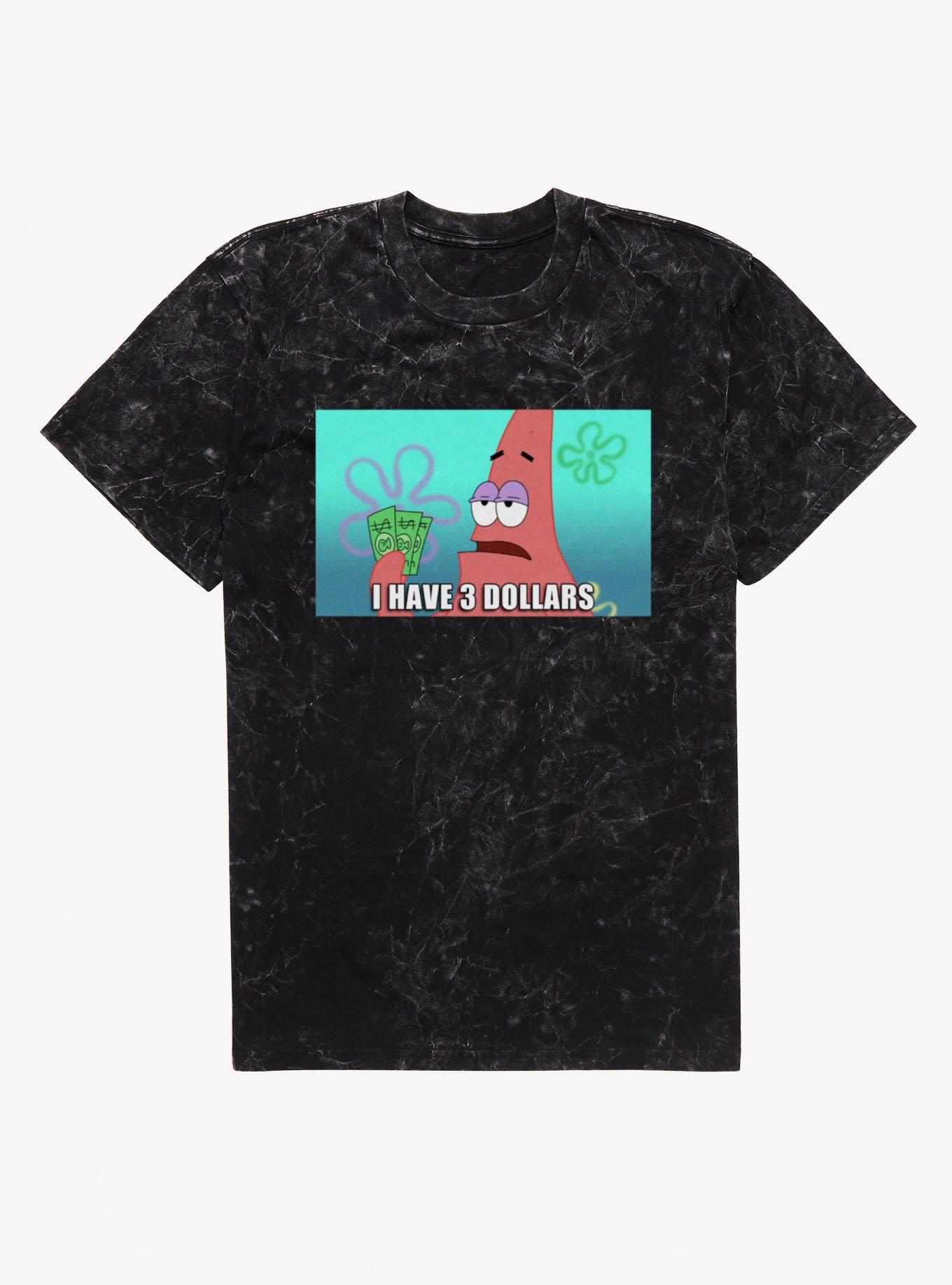 SpongeBob SquarePants Patrick 3 Dollar Meme Mineral Wash T-Shirt, , hi-res