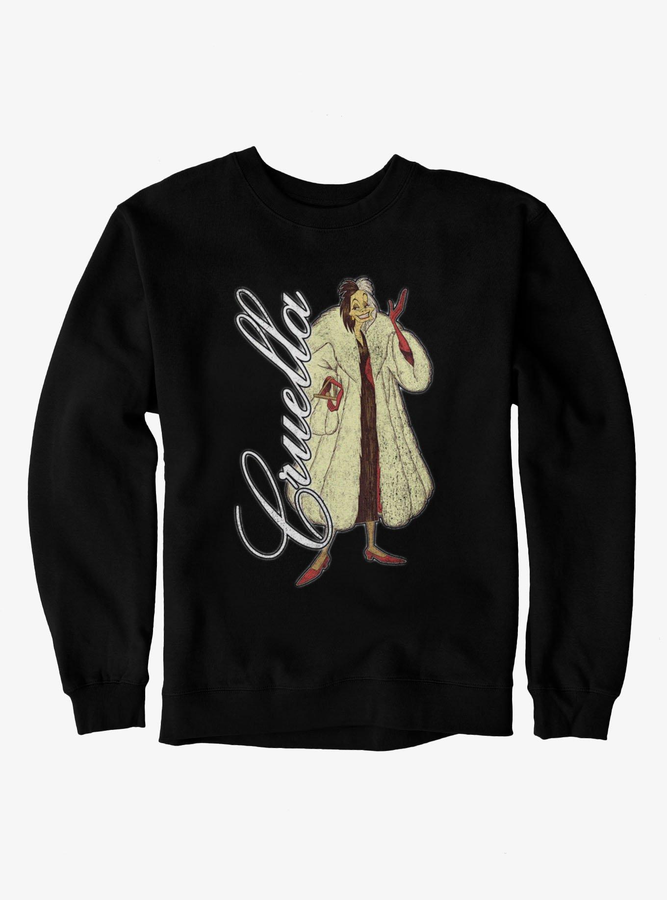 Disney Villains Cruella Cursive Sweatshirt, , hi-res