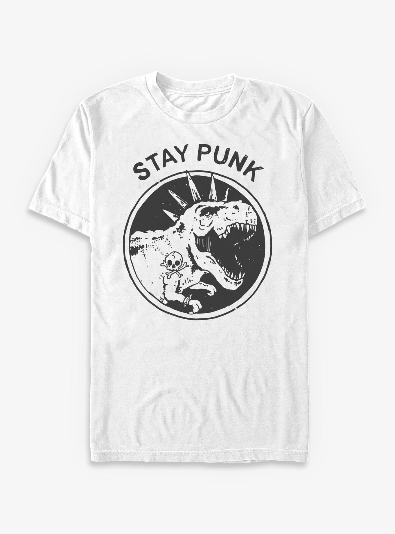 Stay Punk Dino T-Shirt, WHITE, hi-res